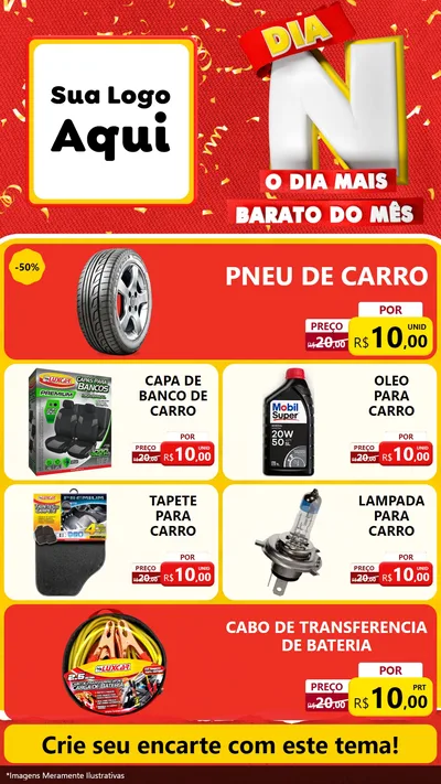 Modelo de TV para TV Vertical com o tema Dia N o Dia Mais Barato do Mês para Auto peças