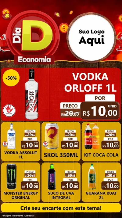 Modelo de Rede Social para Stories com o tema Dia D Economia para Distribuidora de bebidas