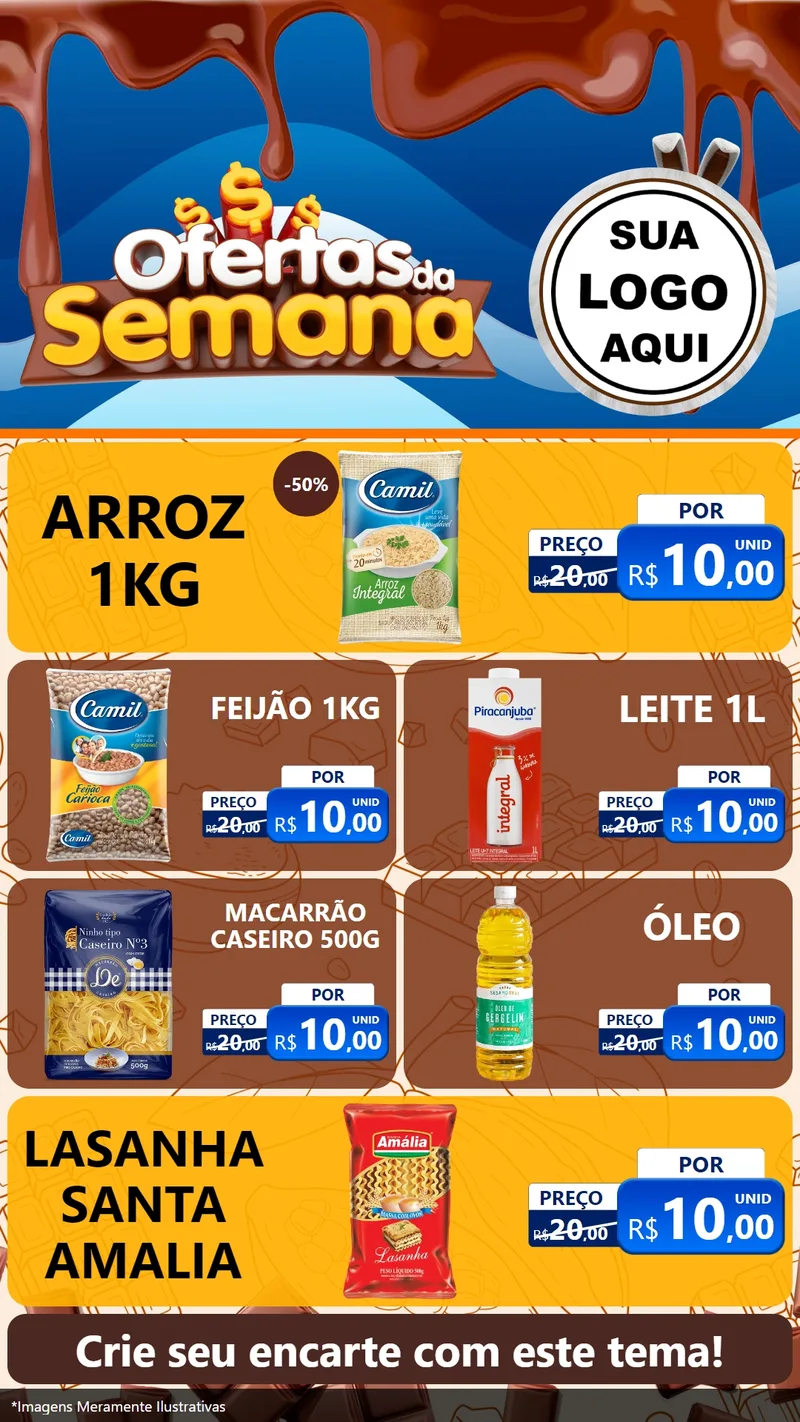 Modelo de TV para TV Vertical com o tema Ofertas da Semana - Páscoa para Supermercado