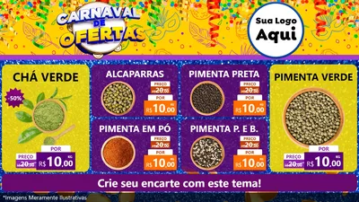 Modelo de TV para TV Horizontal com o tema Carnaval de Ofertas para Produtos Naturais