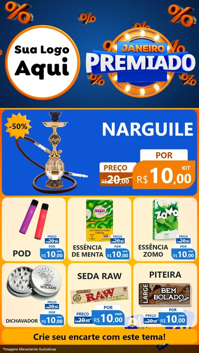 Modelo de Rede Social para Stories com o tema Janeiro Premiado para Tabacaria