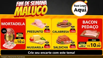 Modelo de TV para TV Horizontal com o tema Final de Semana Maluco para Frios e Laticínios