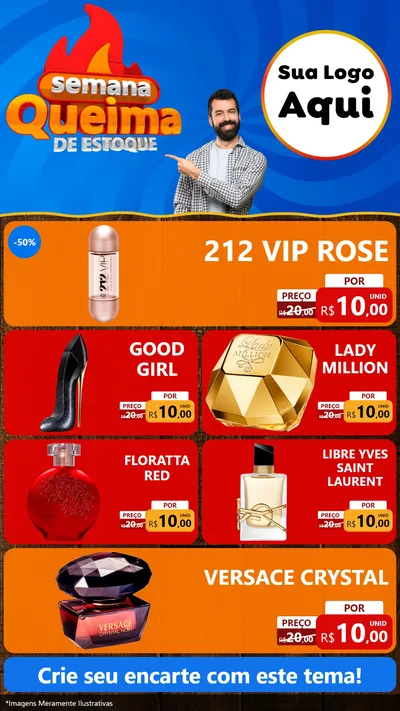 Modelo de TV para TV Vertical com o tema Semana Queima de Estoque para Perfumes