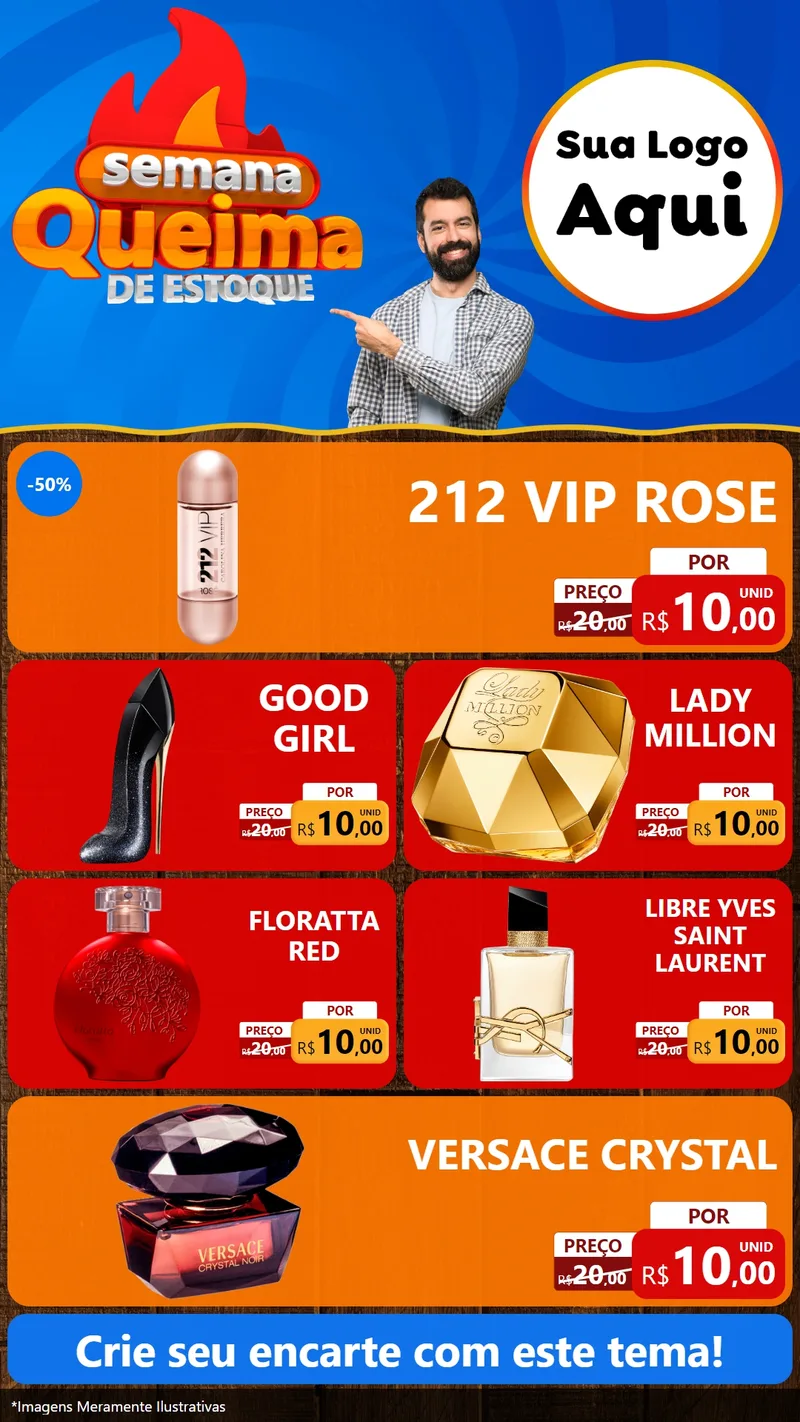 Modelo de TV para TV Vertical com o tema Semana Queima de Estoque para Perfumes