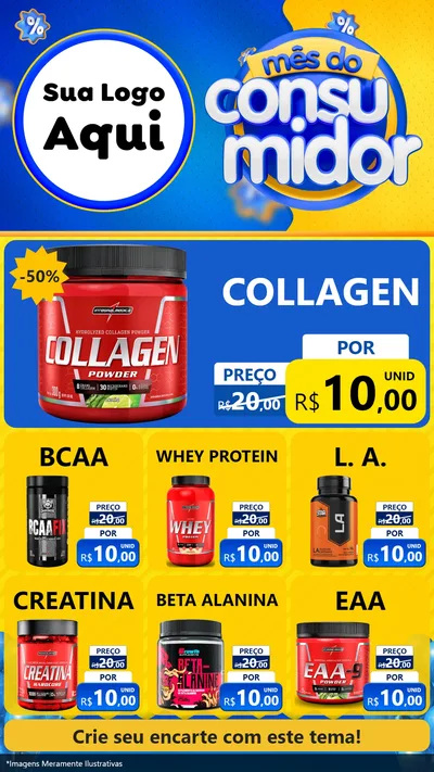 Modelo de Rede Social para Stories com o tema Mês do Consumidor para Suplementos alimentares