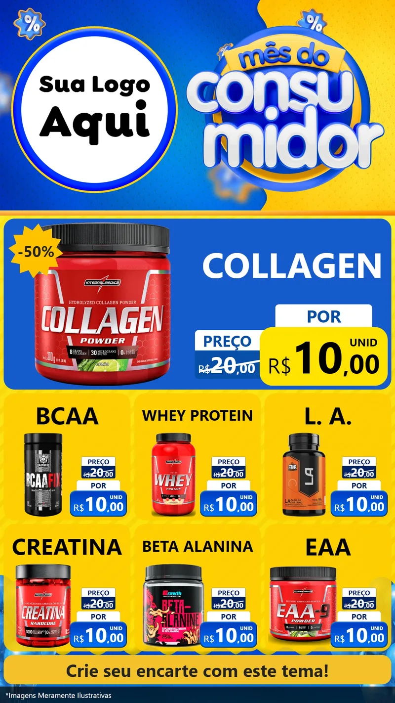 Modelo de Rede Social para Stories com o tema Mês do Consumidor para Suplementos alimentares