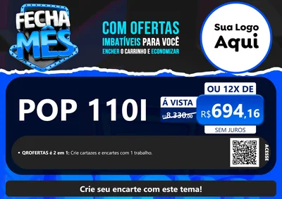 Modelo de Cartaz para Cartaz A4 Horizontal com o tema Fecha Mês para Concessionaria de Motos
