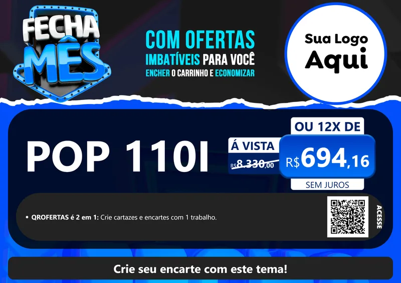 Modelo de Cartaz para Cartaz A4 Horizontal com o tema Fecha Mês para Concessionaria de Motos