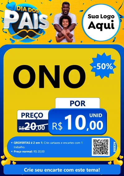Modelo de Cartaz para Cartaz A4 Vertical com o tema Dia dos Pais para Óticas
