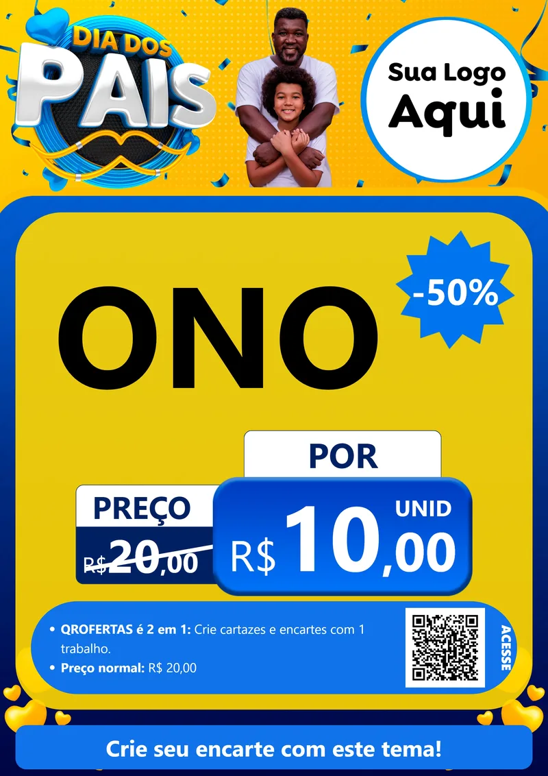 Modelo de Cartaz para Cartaz A4 Vertical com o tema Dia dos Pais para Óticas