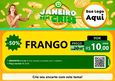 Modelo de Cartaz para Cartaz A4 Horizontal com o tema Janeiro Sem Crise para Assados