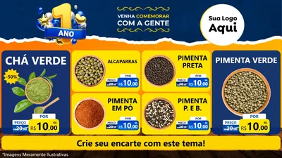 Modelo de TV para TV Horizontal com o tema Um Ano de Aniversário para Produtos Naturais