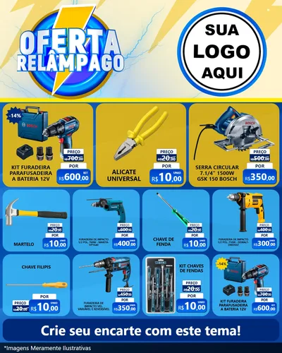 Modelo de Rede Social para Feed Instagram com o tema Oferta Relâmpago para Maquinas e Ferramentas