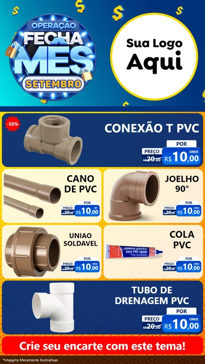 Modelo de TV para TV Vertical com o tema Operação Fecha Mês Setembro para Tubos e conexões