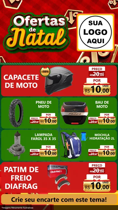Modelo de TV para TV Vertical com o tema Ofertas de Natal para Moto peças