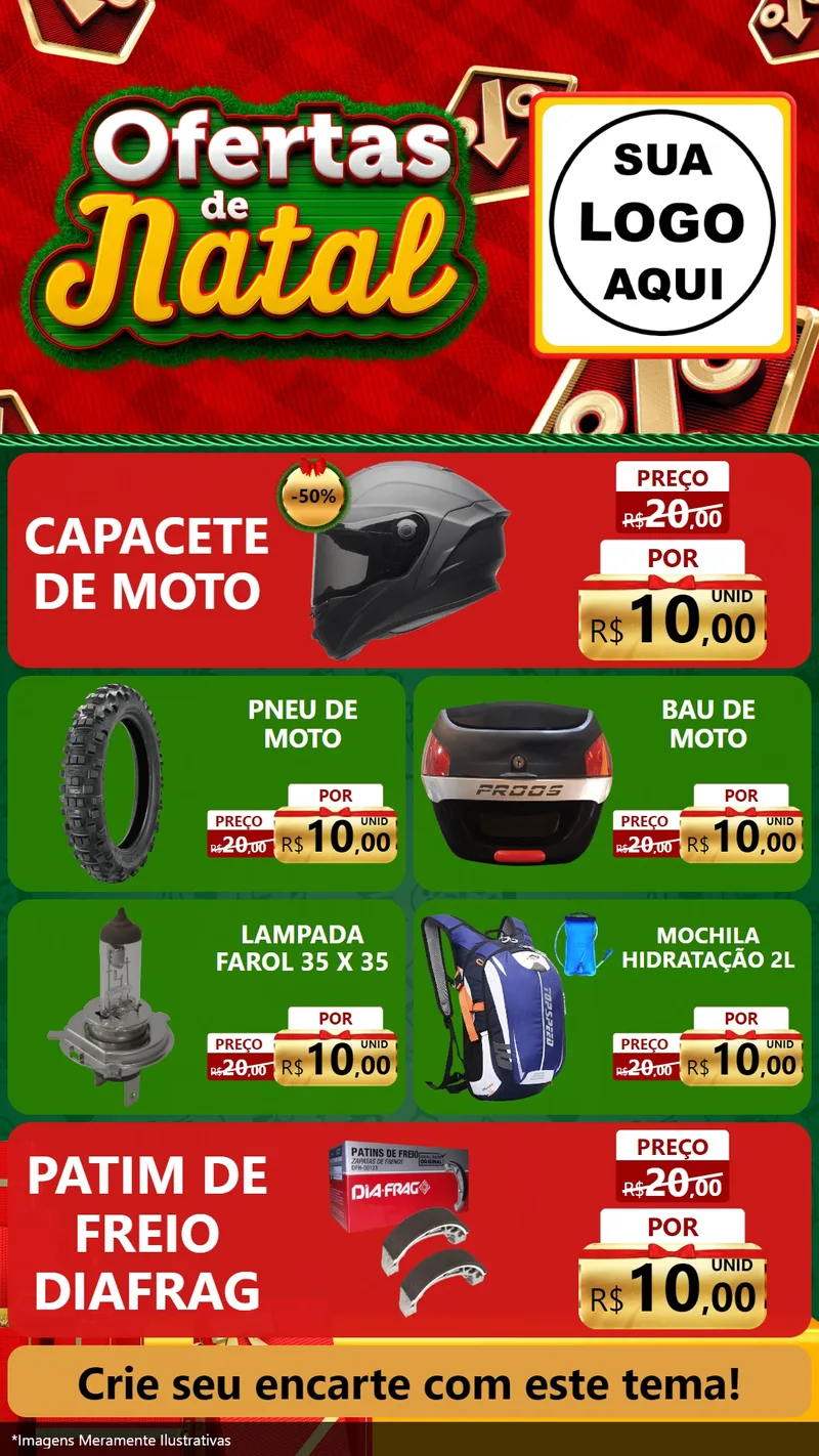 Modelo de TV para TV Vertical com o tema Ofertas de Natal para Moto peças