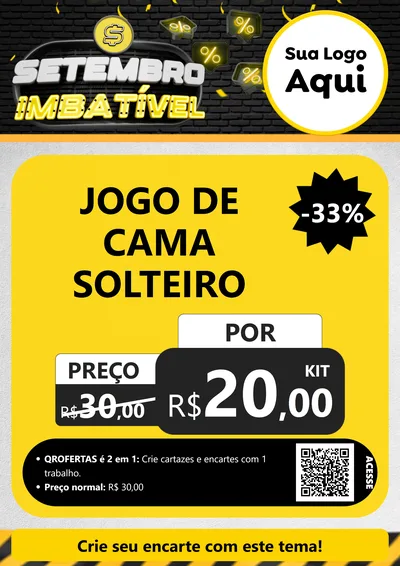 Modelo de Cartaz para Cartaz A4 Vertical com o tema Setembro Imbatível para Cama, Mesa e Banho