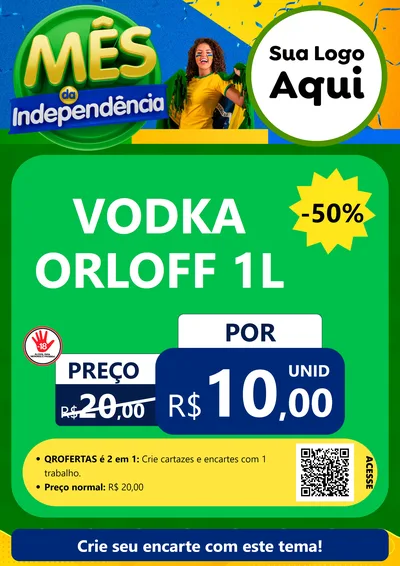 Modelo de Cartaz para Cartaz A4 Vertical com o tema Mês da Independência para Distribuidora de bebidas