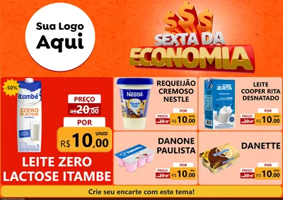 Modelo de Encarte para Encarte A4 Horizontal com o tema Sexta da Economia para Frios e Laticínios