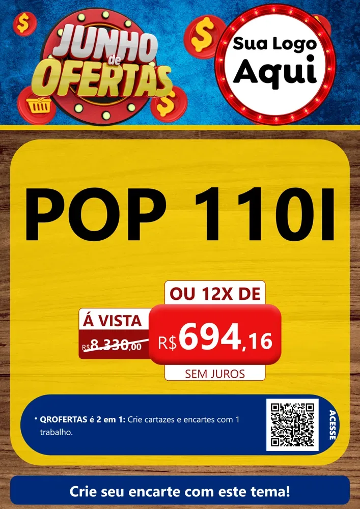 Modelo de Cartaz para Cartaz A4 Vertical com o tema Junho de Ofertas para Concessionaria de Motos