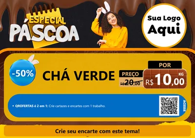 Modelo de Cartaz para Cartaz A4 Horizontal com o tema Especial Páscoa para Produtos Naturais