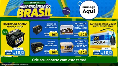 Modelo de TV para TV Horizontal com o tema Especial Independência do Brasil para Baterias Elétricas