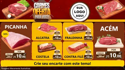 Modelo de TV para TV Horizontal com o tema Carnes em Oferta Para Você para Açougue