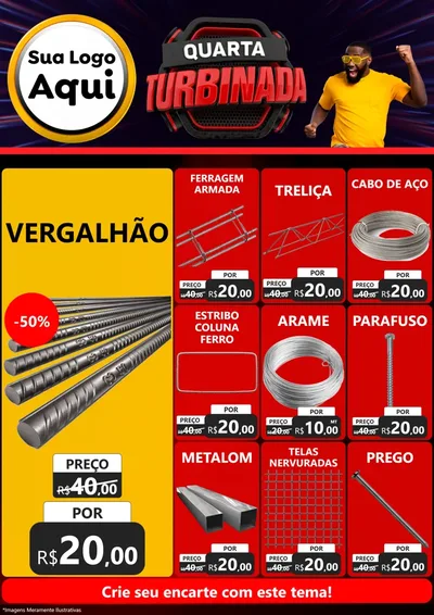 Modelo de Encarte para Encarte A4 Vertical com o tema Quarta Turbinada para Ferragens