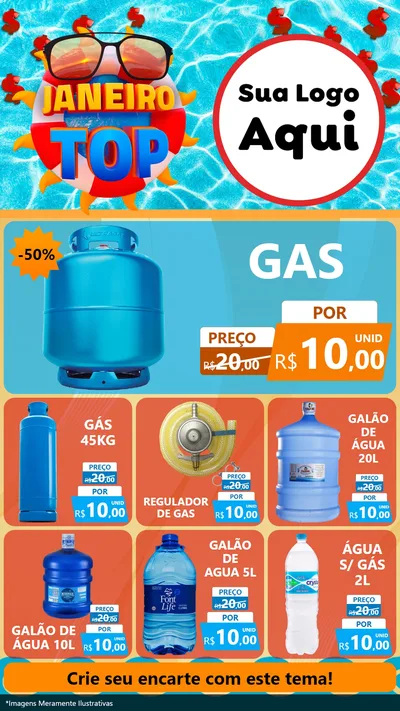Modelo de Rede Social para Stories com o tema Janeiro Top para Água e gás