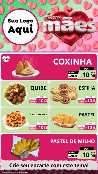 Modelo de TV para TV Vertical com o tema Dia das Mães para Salgadaria