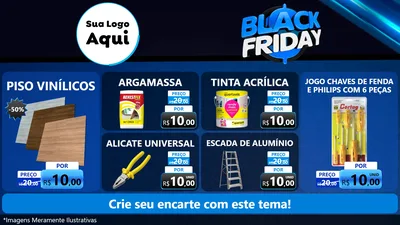 Modelo de TV para TV Horizontal com o tema Black Friday para Material para Construção