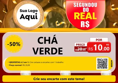 Modelo de Cartaz para Cartaz A4 Horizontal com o tema Segundou do Real para Produtos Naturais