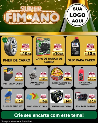 Modelo de Rede Social para Feed Instagram com o tema Super Fim de Ano para Auto peças