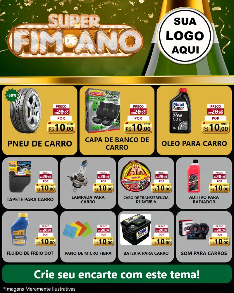 Modelo de Rede Social para Feed Instagram com o tema Super Fim de Ano para Auto peças