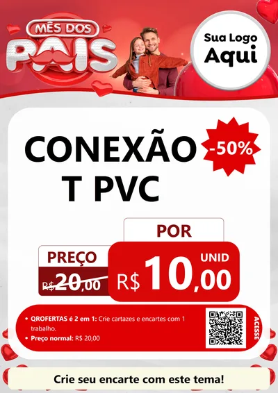 Modelo de Cartaz para Cartaz A4 Vertical com o tema Mês dos Pais para Tubos e conexões