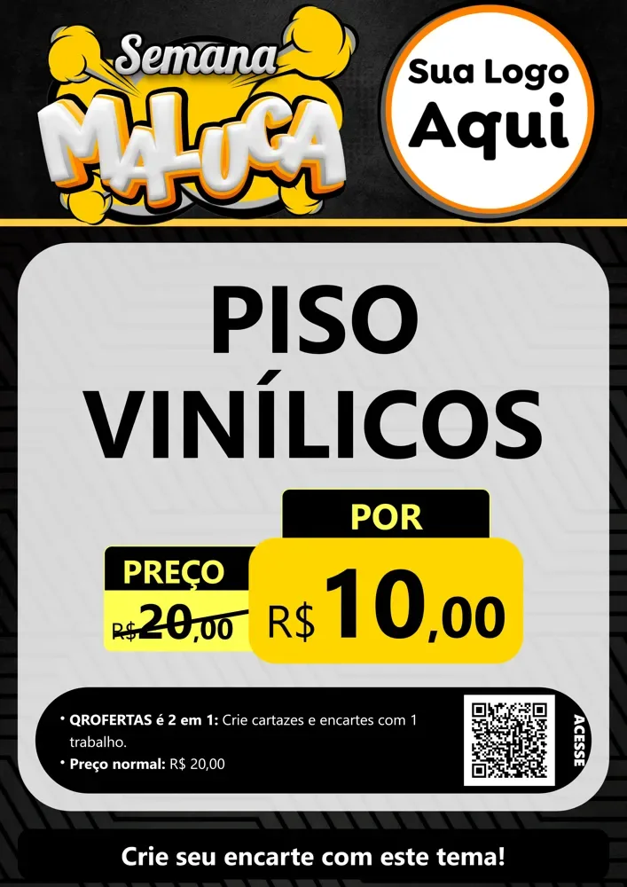 Modelo de Cartaz para Cartaz A4 Vertical com o tema Semana Maluca para Material para Construção
