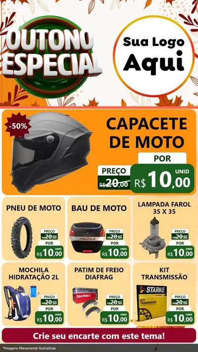 Modelo de Rede Social para Stories com o tema Outono Especial para Moto peças