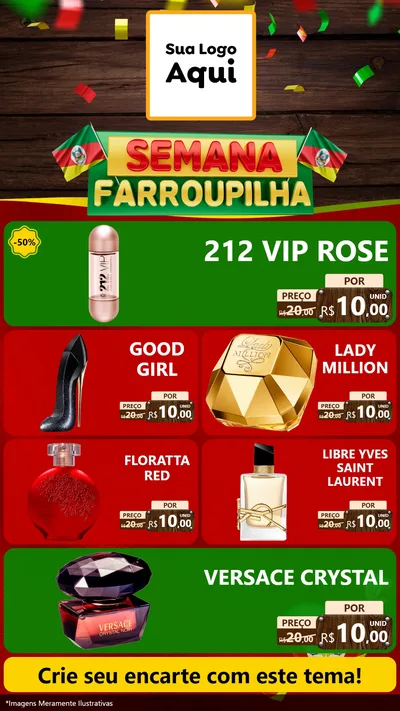 Modelo de TV para TV Vertical com o tema Semana Farroupilha para Perfumes