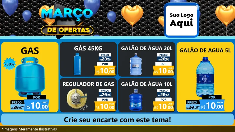 Modelo de TV para TV Horizontal com o tema Março de Ofertas para Água e gás