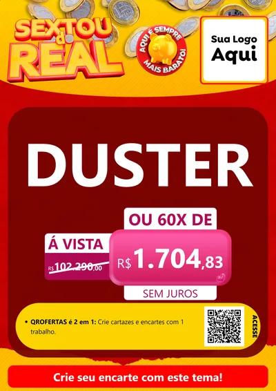 Modelo de Cartaz para Cartaz A4 Vertical com o tema Sextou do Real para Concessionaria de Carros