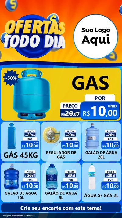 Modelo de Rede Social para Stories com o tema Ofertas Todo Dia para Água e gás