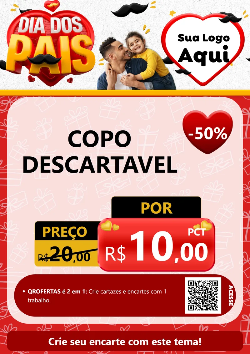 Modelo de Cartaz para Cartaz A4 Vertical com o tema Dia dos Pais para Embalagens