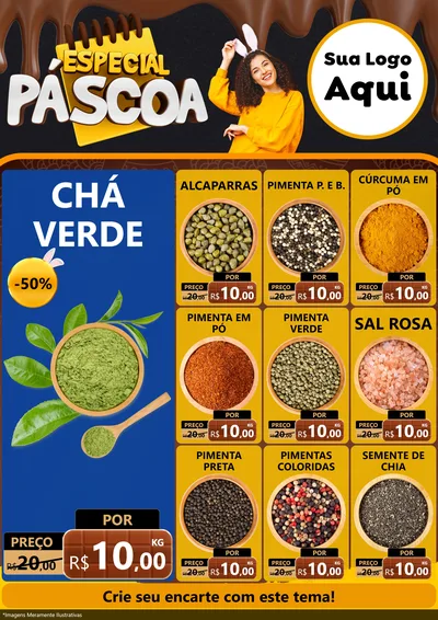 Modelo de Encarte para Encarte A4 Vertical com o tema Especial Páscoa para Produtos Naturais