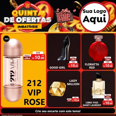 Modelo de Rede Social para Feed Facebook com o tema Quinta de Ofertas Imbatíveis para Perfumes