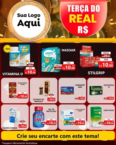 Modelo de Rede Social para Feed Instagram com o tema Terça do Real para Farmácia