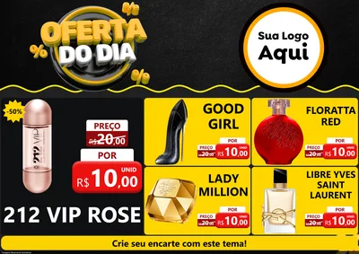 Modelo de Encarte para Encarte A4 Horizontal com o tema Oferta Do Dia para Perfumes