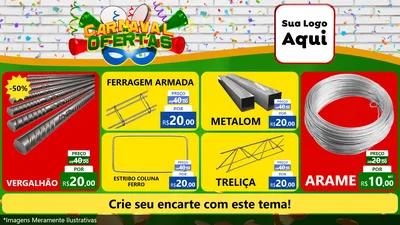 Modelo de TV para TV Horizontal com o tema Carnaval de Ofertas para Ferragens