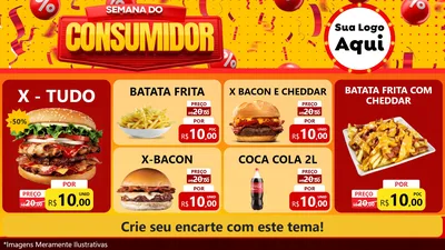 Modelo de TV para TV Horizontal com o tema Semana do Consumidor para Hamburgueria