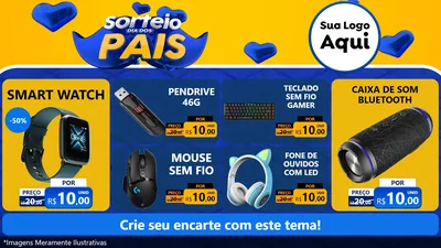Modelo de TV para TV Horizontal com o tema Sorteio Dia dos Pais para Informática