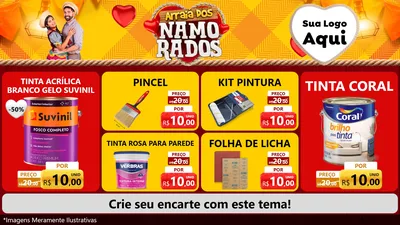 Modelo de TV para TV Horizontal com o tema Arraiá dos Namorados para Tintas e Ferramentas